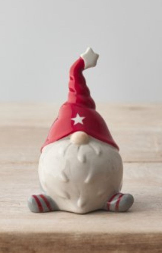 Ceramic Grey & Red Gonk with Red Hat - 10cm
