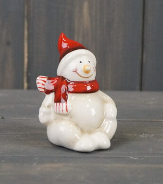 Tiny Ceramic Snowman - 6cm