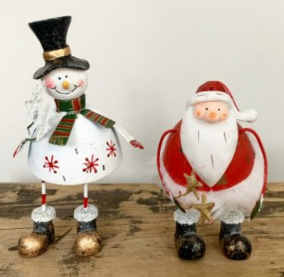 Rustic Quirky Metal Character (available in Santa or Snowman) 19cm