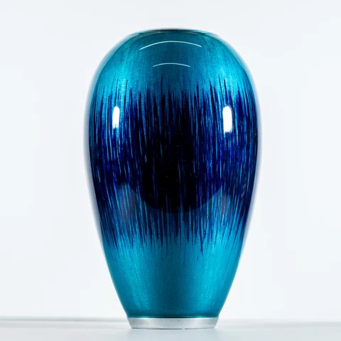 Brushed Aqua Vase 18cm