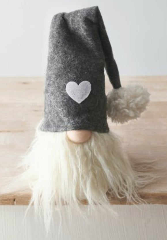 Grey Hat Gonk with Heart Design 16cm