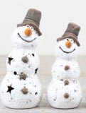 Ceramic Rustic Snowman - 10cm