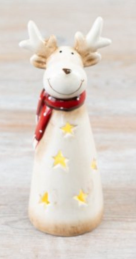 Ceramic Light Up Reindeer - 16cm