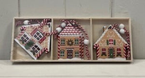 Wooden Die Cut Gingerbread Houses - Set of 6