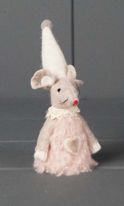 Pink Fabric Mouse - 8cm
