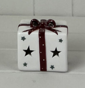 Ceramic LED Present with Red Bow