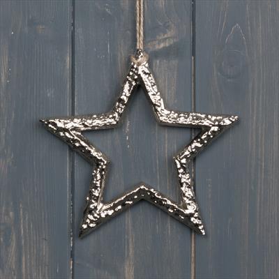 Hanging Metal Star Decoration - 10cm