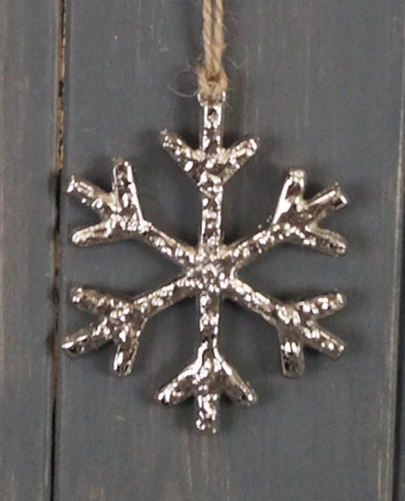 Hanging Metal Snowflake Decoration - 8cm